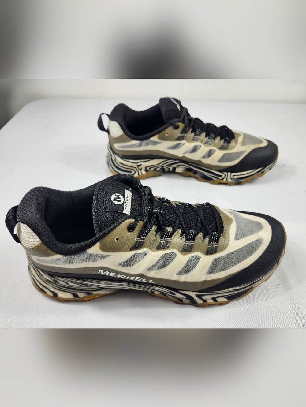 Merrell Moab Speed Men’s Trail Shoes - Black, Tan & Gray Size 12 - Picture 2 of 9